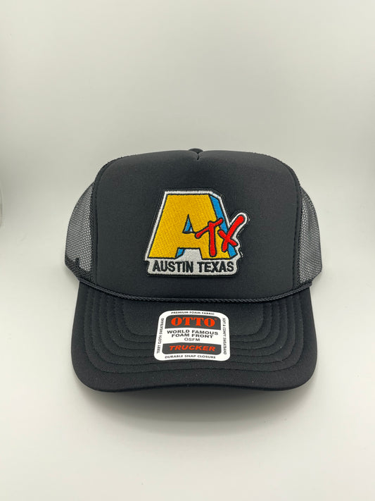 ATX "MTV-style" Patch Black Trucker Hat