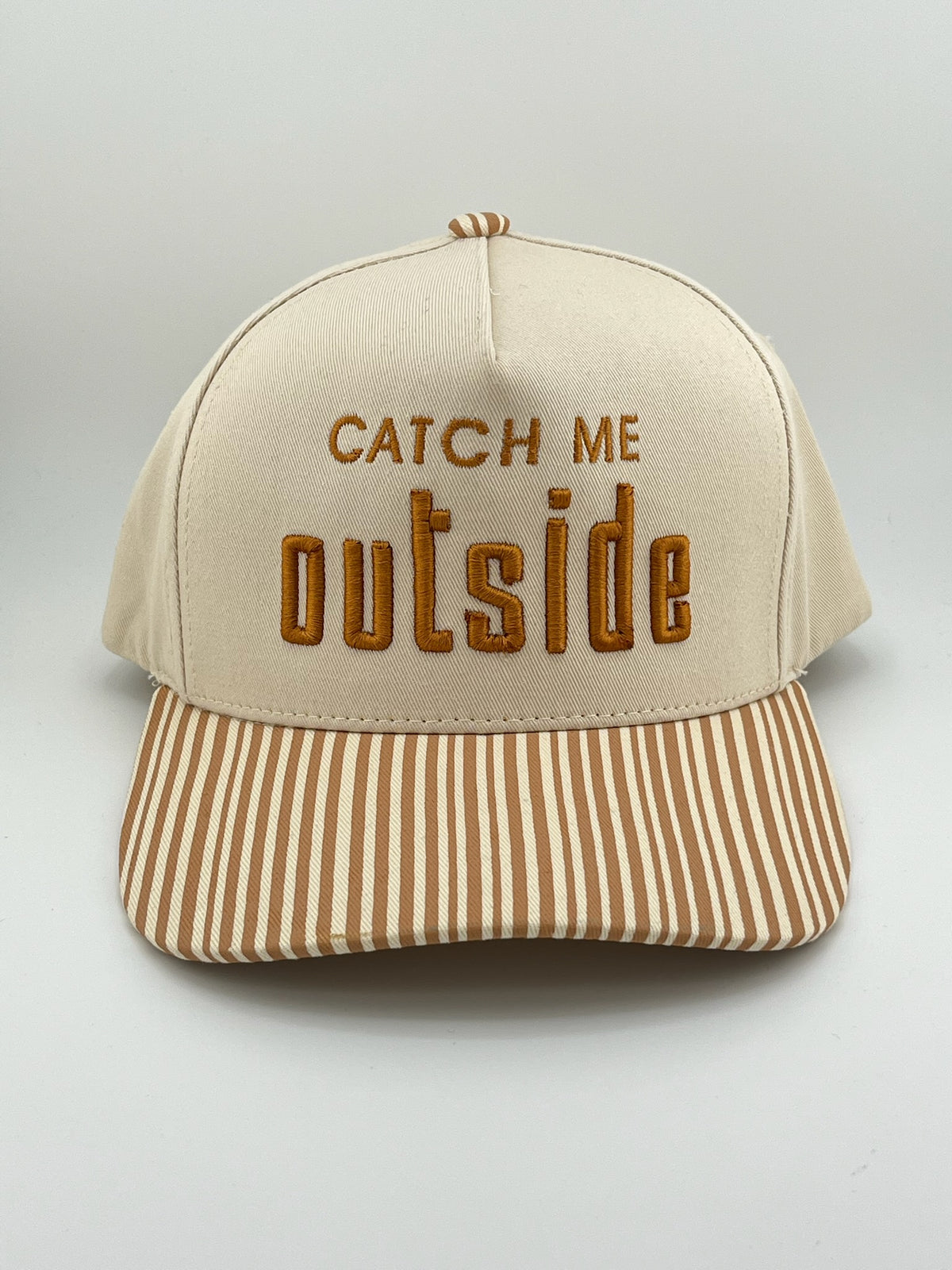 Catch Me Outside 5 Panel Linen Trucker Hat