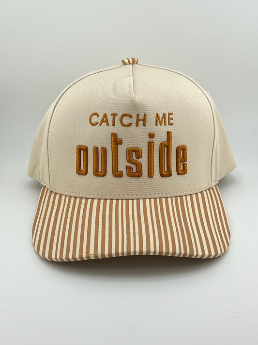 Catch Me Outside 5 Panel Linen Trucker Hat