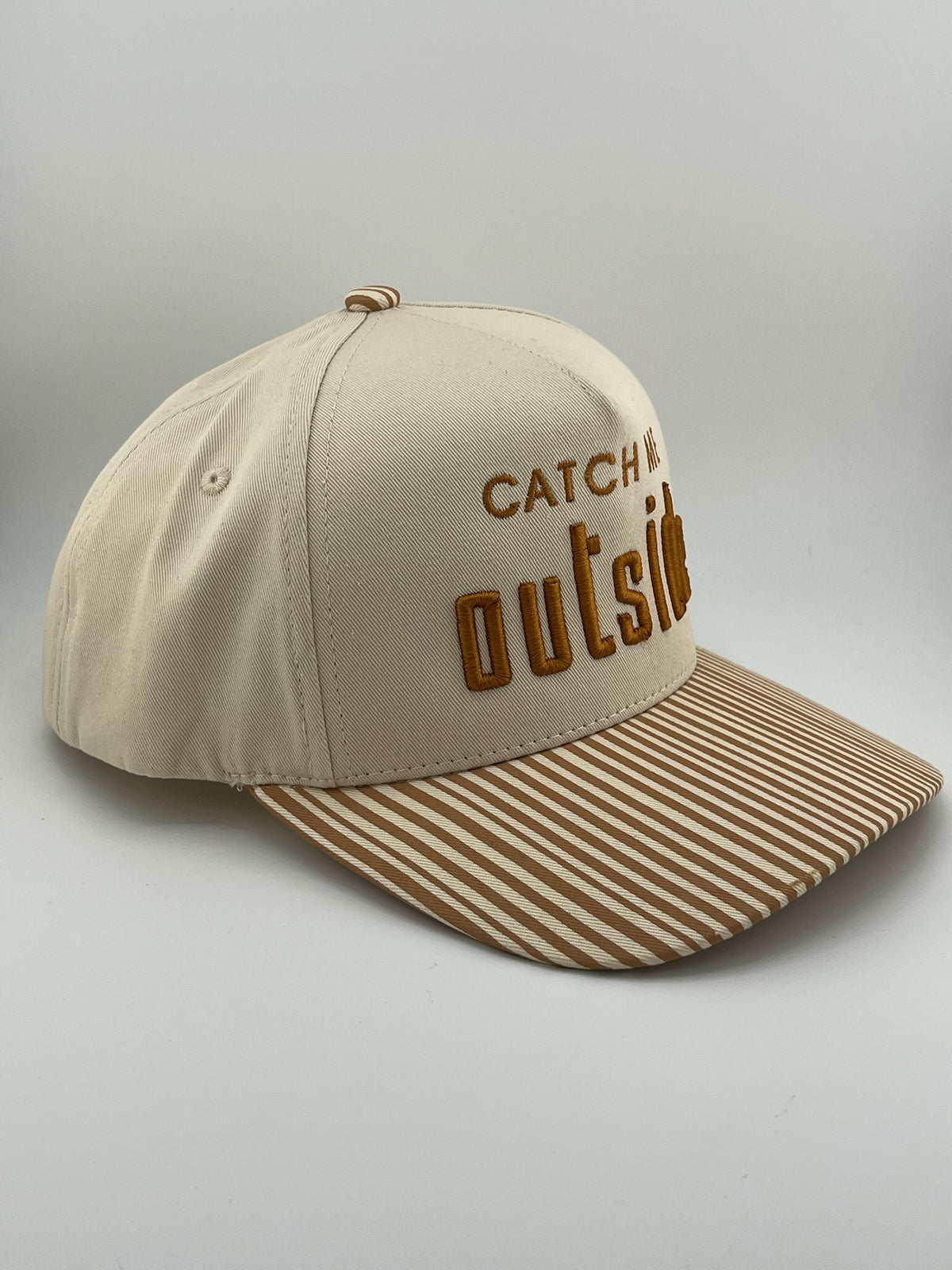 Catch Me Outside 5 Panel Linen Trucker Hat