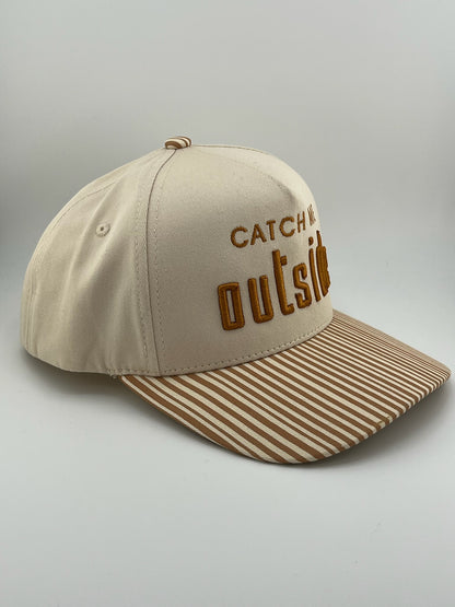 Catch Me Outside 5 Panel Linen Trucker Hat