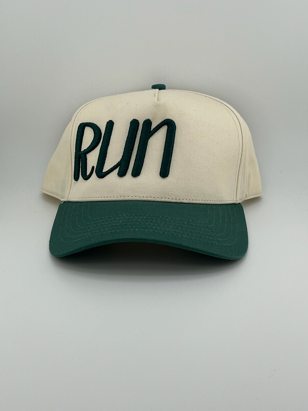 RUN 5 Panel Linen Trucker Hat