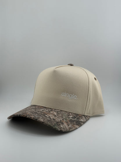 Single Embroidered Two Tone Linen Trucker Hat