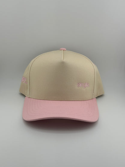 Single Embroidered Two Tone Linen Trucker Hat