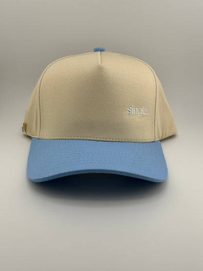 Single Embroidered Two Tone Linen Trucker Hat