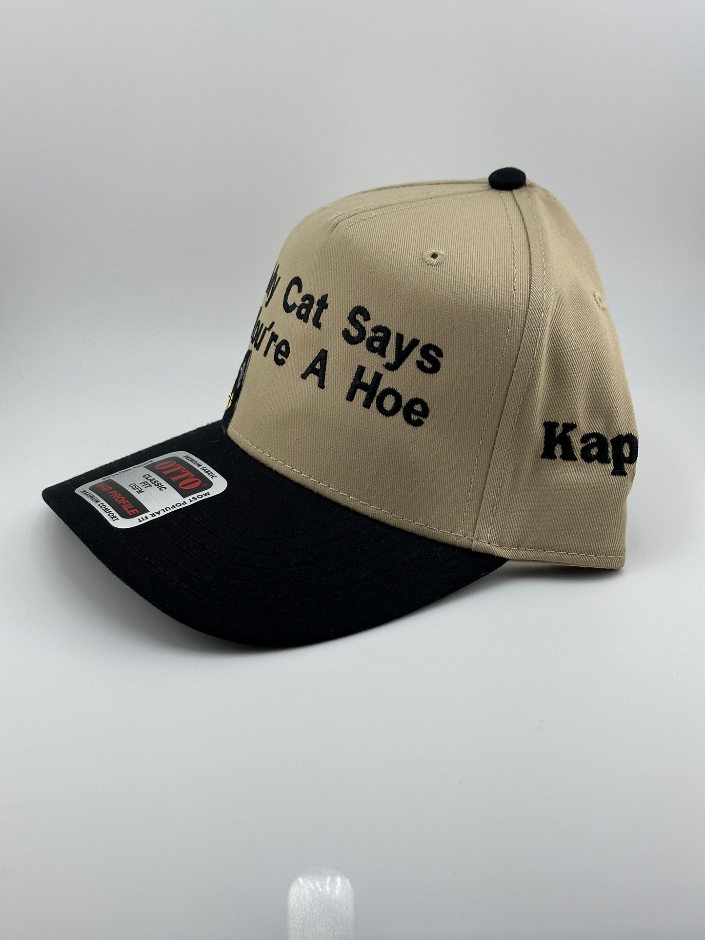 My Cat Cays You're a Hoe Embroidered Linen Trucker Hat