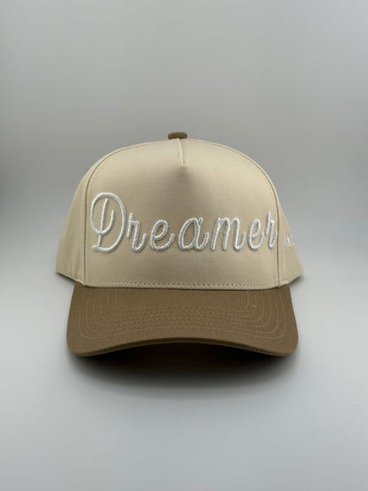 Dreamer 3-D Embroidered Linen Trucker Hat