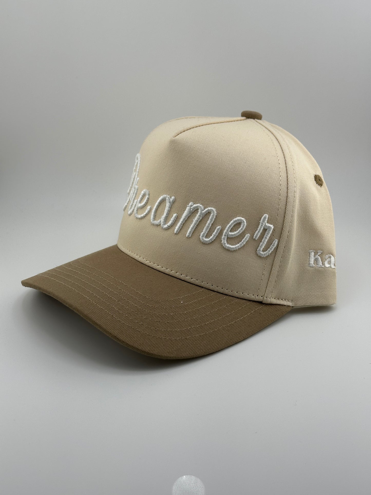 Dreamer 3-D Embroidered Linen Trucker Hat