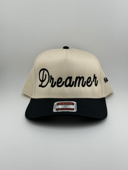 Dreamer 3-D Embroidered Linen Trucker Hat