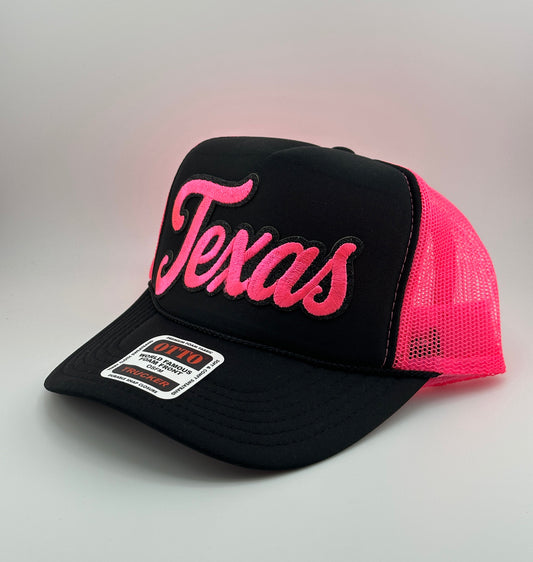Texas Glitter Embroidered Patch Two Tone Foam Trucker Hat