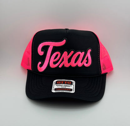 Texas Glitter Embroidered Patch Two Tone Foam Trucker Hat