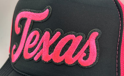 Texas Glitter Embroidered Patch Two Tone Foam Trucker Hat