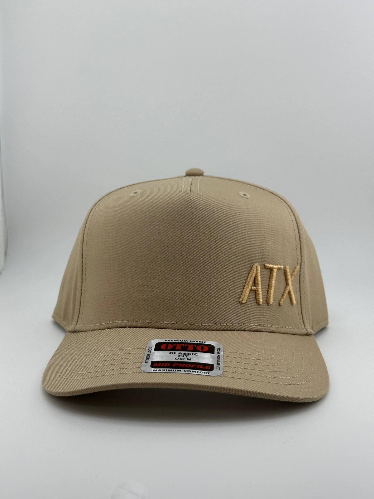 ATX Embroidered 5 Panel Linen Trucker Hat