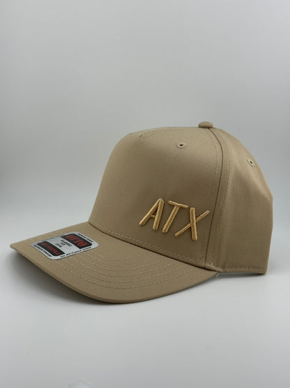 ATX Embroidered 5 Panel Linen Trucker Hat