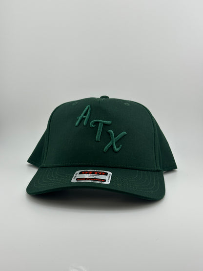 ATX Embroidered 5 Panel Linen Trucker Hat