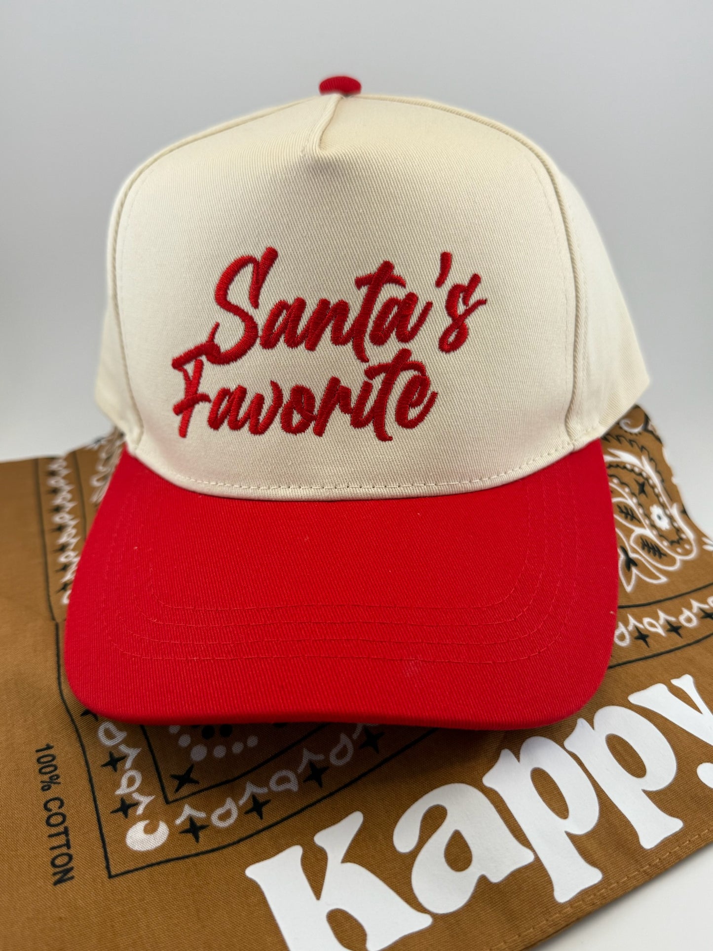 Santa's Favorite - Embroidered Linen Hats