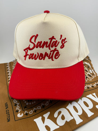 Santa's Favorite - Embroidered Linen Hats