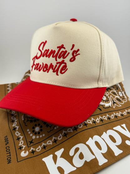Santa's Favorite - Embroidered Linen Hats