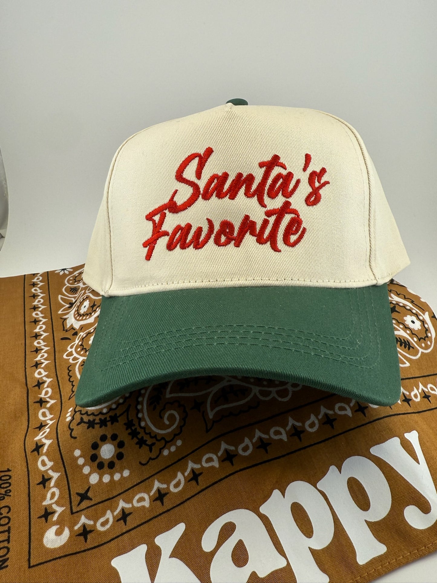Santa's Favorite - Embroidered Linen Hats
