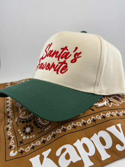 Santa's Favorite - Embroidered Linen Hats