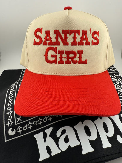 Santa's Girl Embroidered Baseball Cap