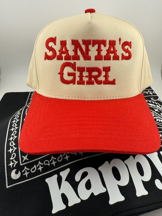 Santa's Girl Embroidered Baseball Cap