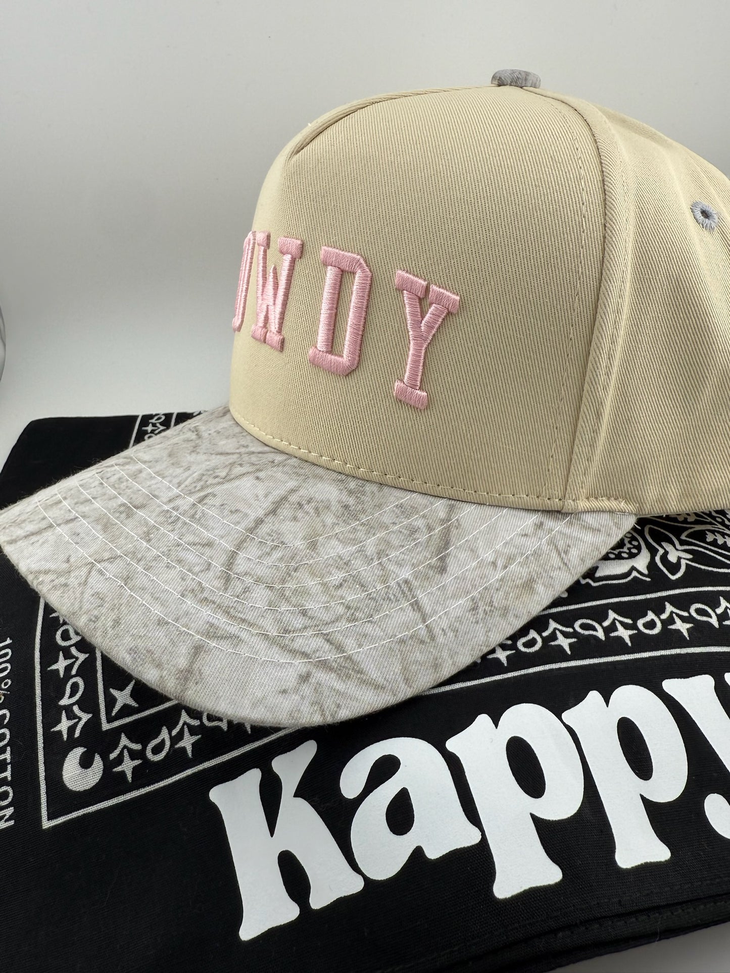 Howdy 3D Embroidery Camo Bill Linen Trucker Hat