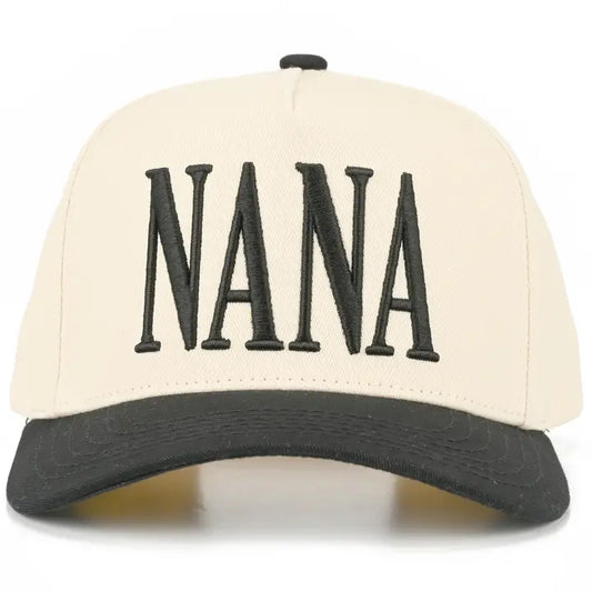 Nana Two Tone 3-D Embroidered Linen Trucker Hat