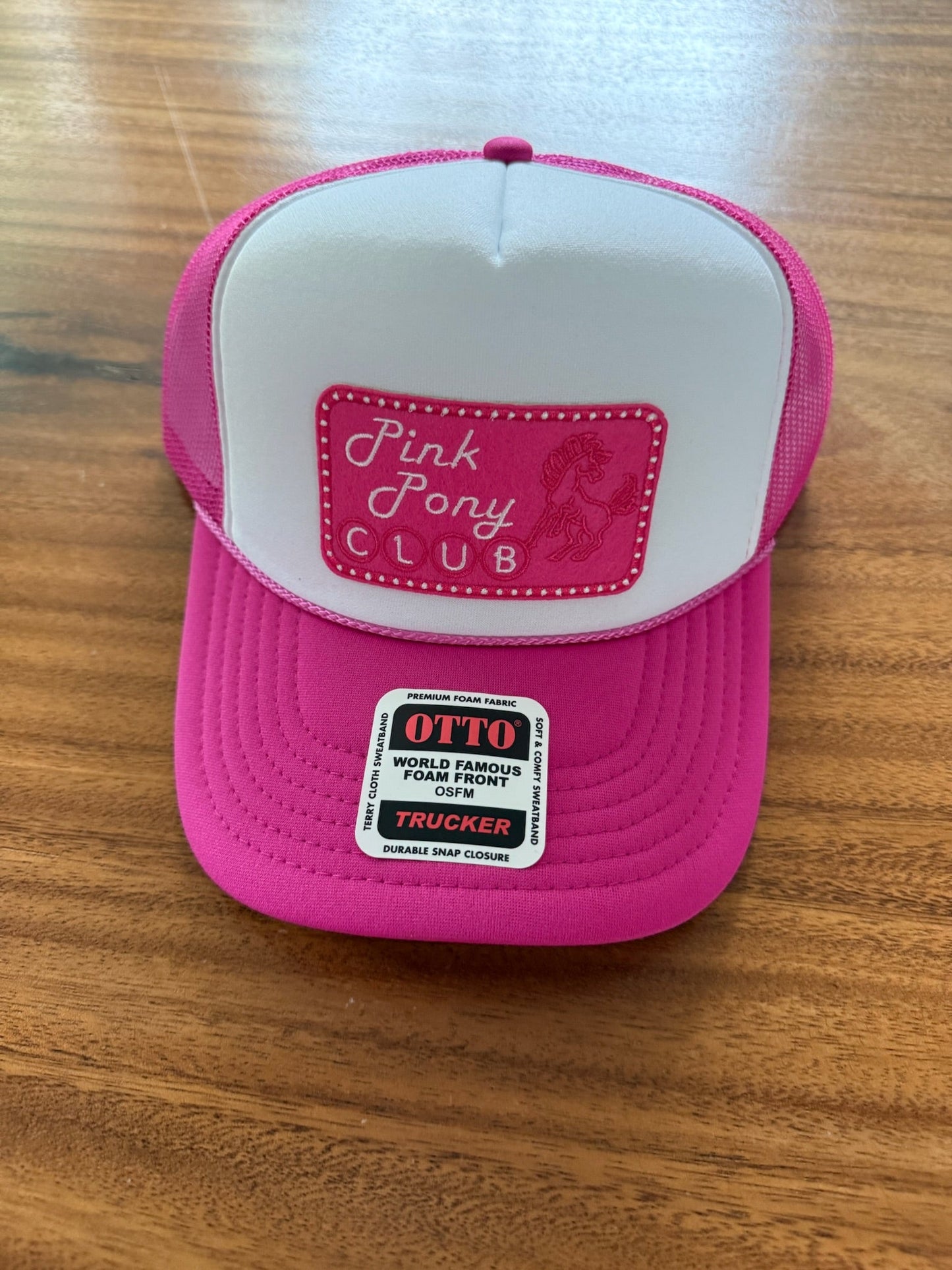 Pink Pony Club White & Pink Trucker Hat
