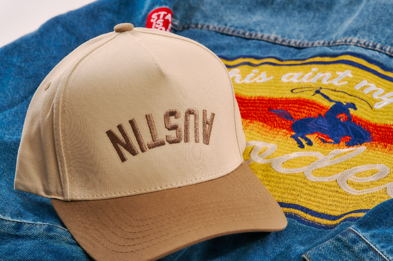 Embroidered Rodeo White Denim Trucker Jacket