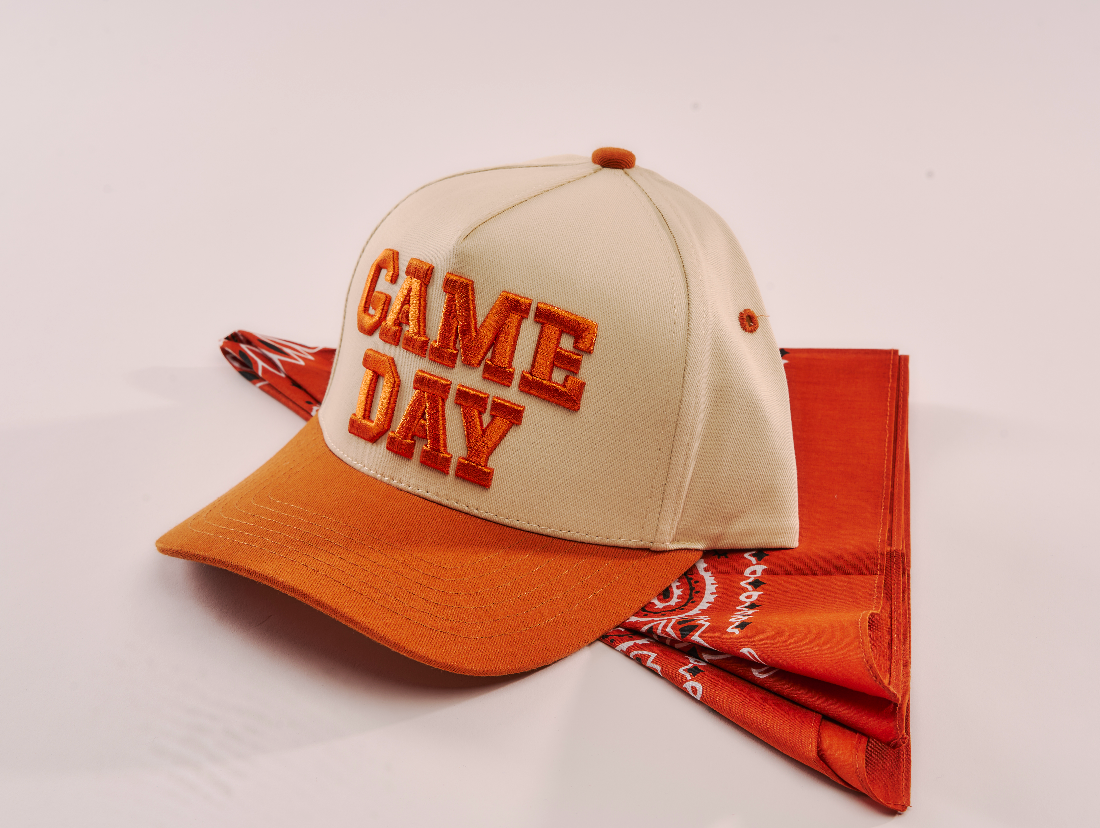 Game Day 3D Embroidered Linen Hat