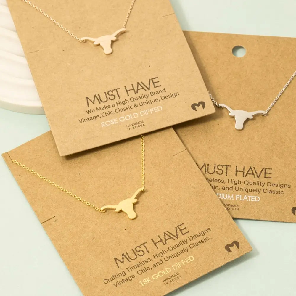Bull Head Pendant Necklace