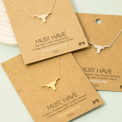 Bull Head Pendant Necklace