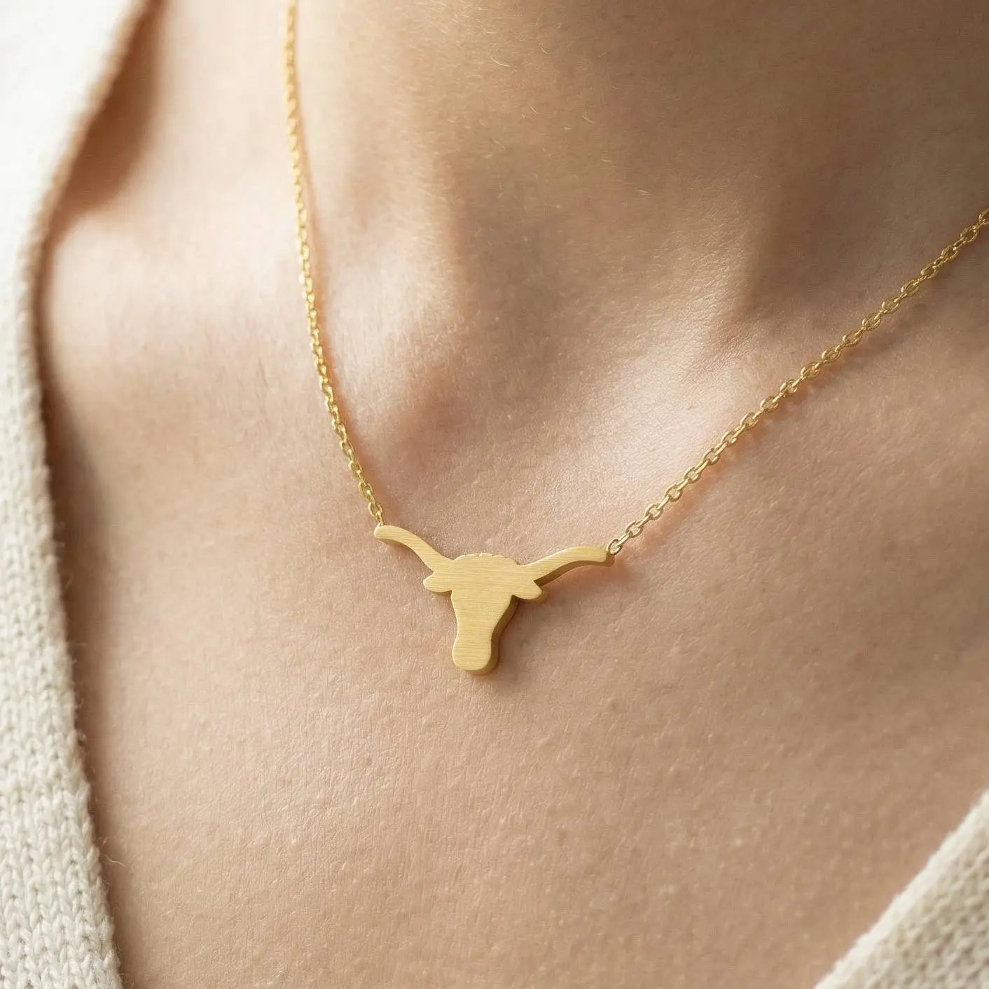 Bull Head Pendant Necklace