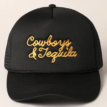 Cowboys & Tequila Embroidered Trucker Hat