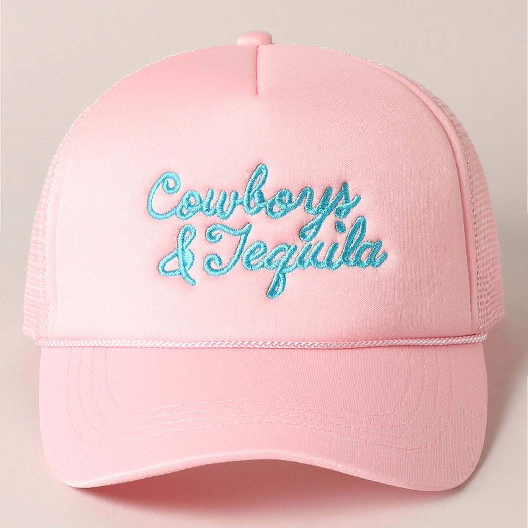 Cowboys & Tequila Embroidered Trucker Hat