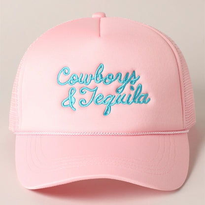 Cowboys & Tequila Embroidered Trucker Hat