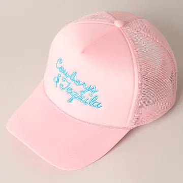 Cowboys & Tequila Embroidered Trucker Hat