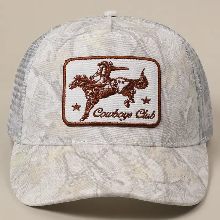 Cowboy Club Patched Linen Trucker Hat