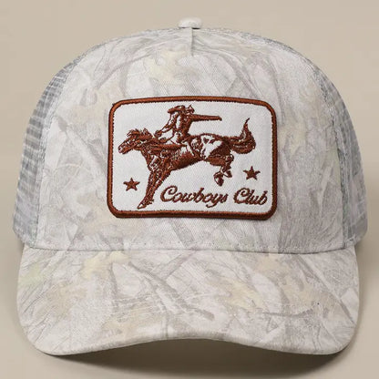 Cowboy Club Patched Linen Trucker Hat