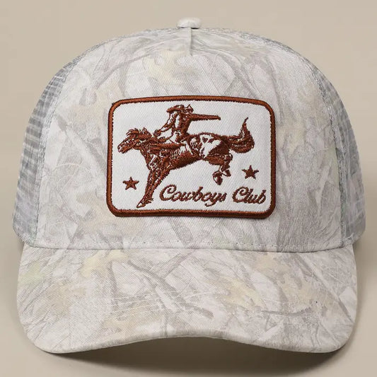 Cowboy Club Patched Linen Trucker Hat