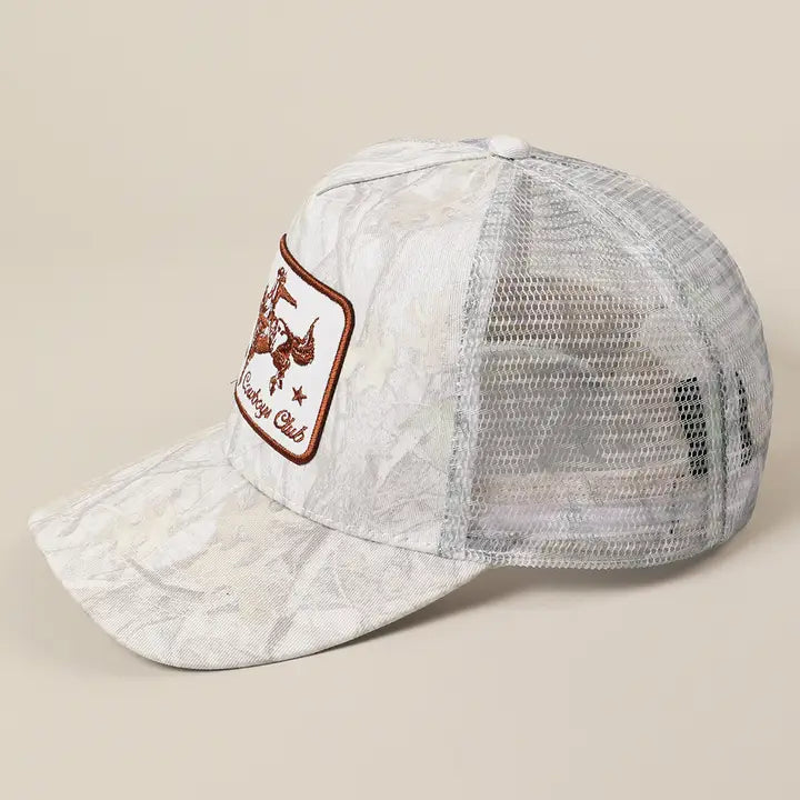 Cowboy Club Patched Linen Trucker Hat