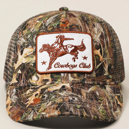 Cowboy Club Patched Linen Trucker Hat