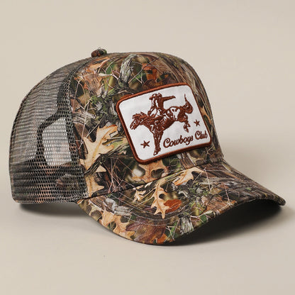 Cowboy Club Patched Linen Trucker Hat
