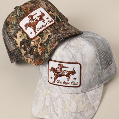 Cowboy Club Patched Linen Trucker Hat