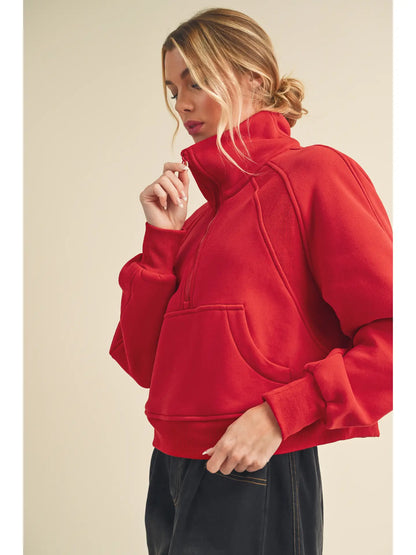 Dove Funnel Neck Half Zip