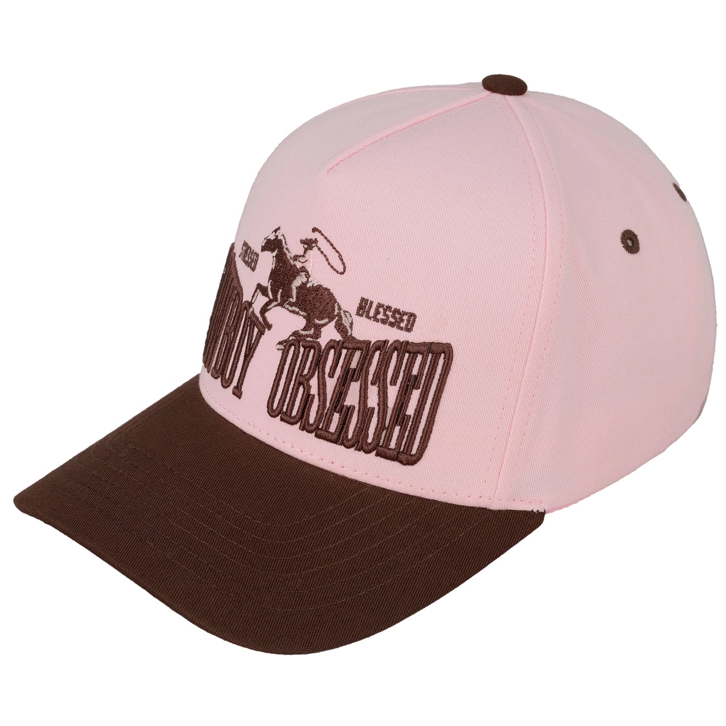 Cowboy Obsessed Embroidered Linen Trucker Hat