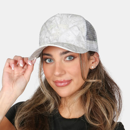 Camo Woods Print Mesh Back Trucker Cap