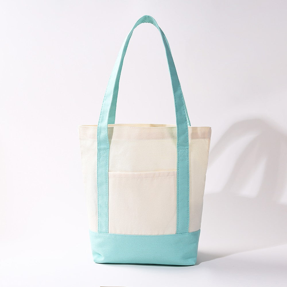 Medium Cotton Canvas Shoulder Tote Bag
