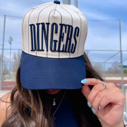Striped Vintage Dingers Baseball Trucker Hat – Navy